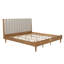 Très grand lit en bois avec tête de lit tapissier avec clé de piano, base de lit en bois robuste et moderne, blé-117495550