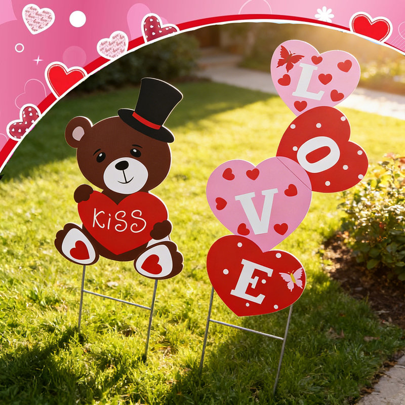 Panneau de jardin pour la Saint-Valentin