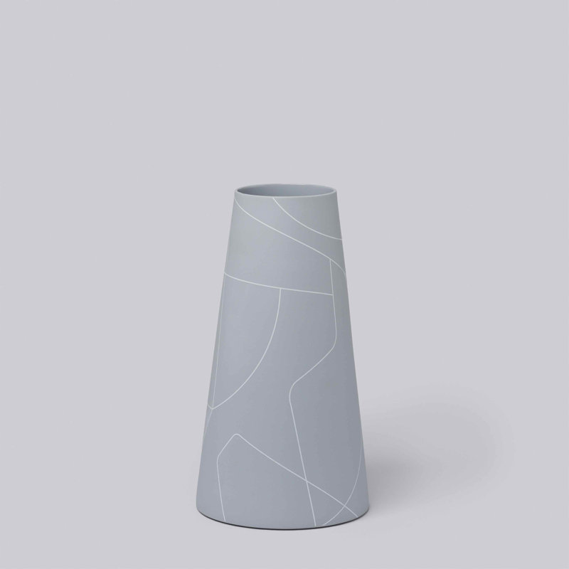 Procelain Table Vase, Ash Grey