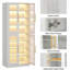 Armoire de rangement de 67 po de hauteur avec portes, DEL, 8 tablettes réglables pour le salon, le bureau et la chambre à coucher-363267445