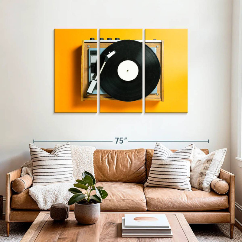 Tourne-disque jaune Abarca, H 36 po x l 57 po
