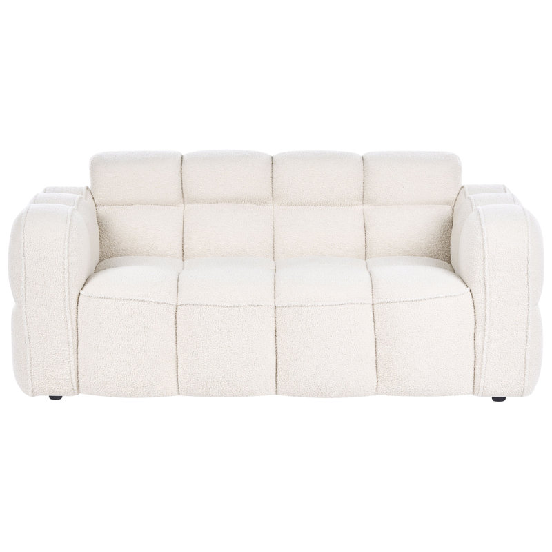 2 Seater Boucle Sofa, White Boucle
