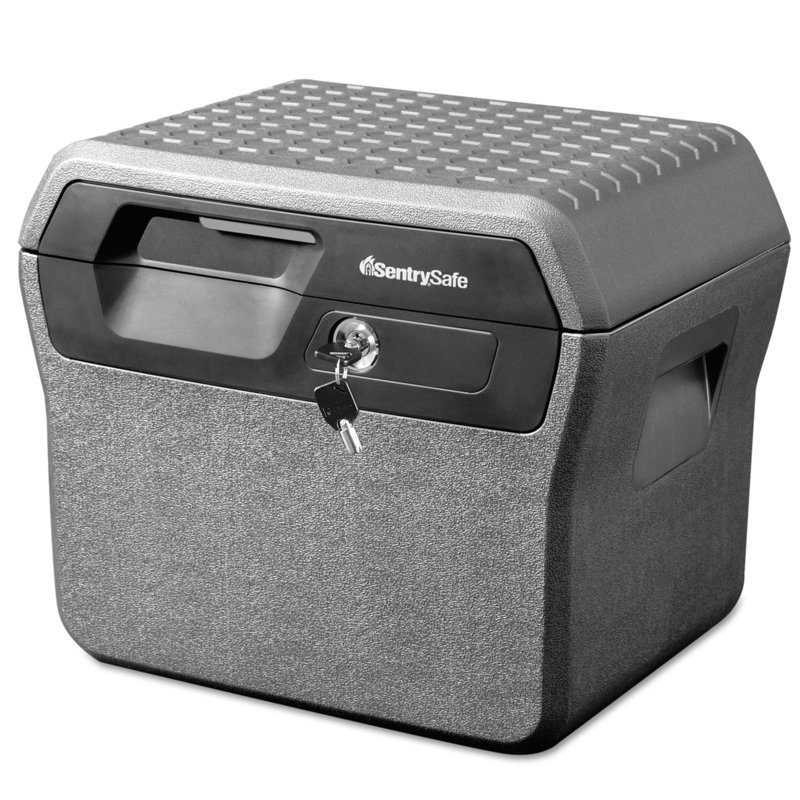 Charcoal Gray Waterproof Fire-Resistant File Safe with Key Lock
