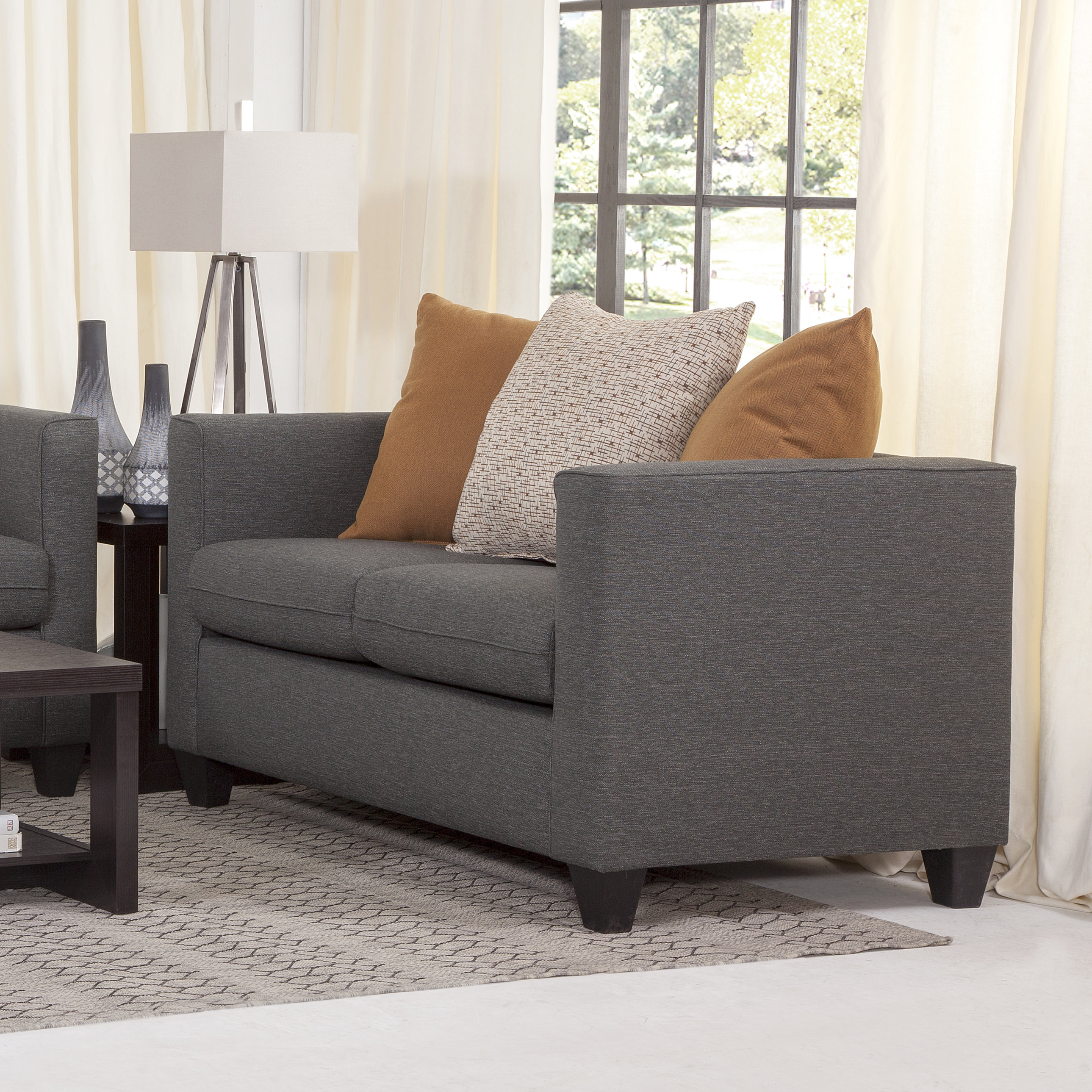 Latitude Run® 59" Square Arm Loveseat with Reversible Cushions | Wayfair