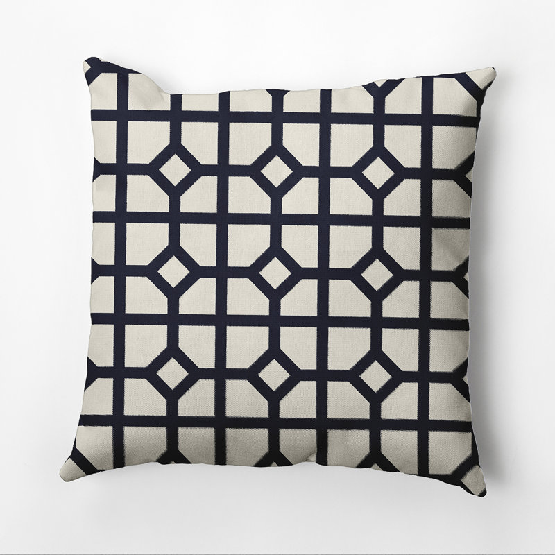  Housse de coussin carré et insert, 16" x 16", Bleu marine