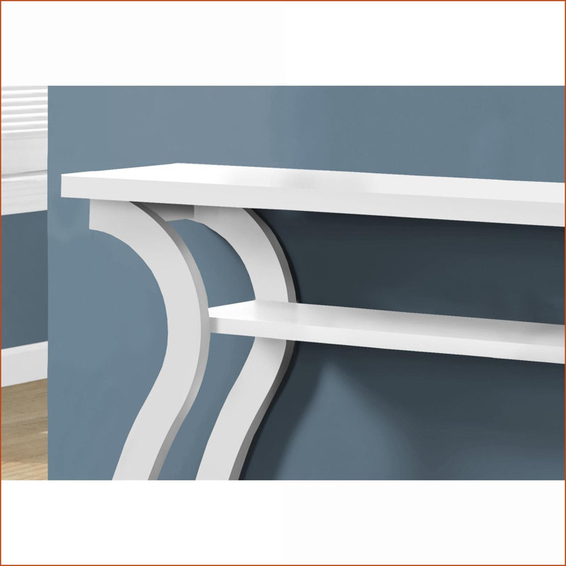 Table basse compacte en stratifié blanc, peu encombrante et contemporaine pour les petites maisons, Blanc