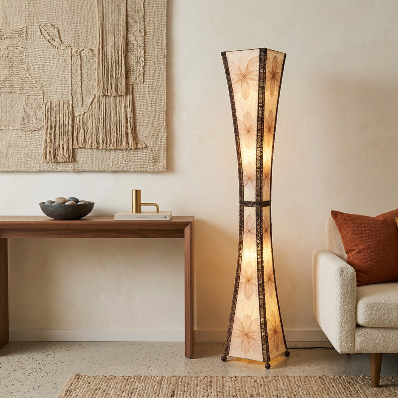 Lampe sur pied colonne 72 "Quintan, Naturel