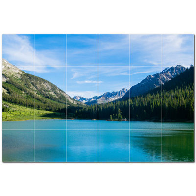 Panneau mural en céramique satinée 6 "x 6" Lakes Photo