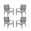 Ensemble de 4 chaises de patio en aluminium toutes saisons de 23 po avec coussins et structure épais