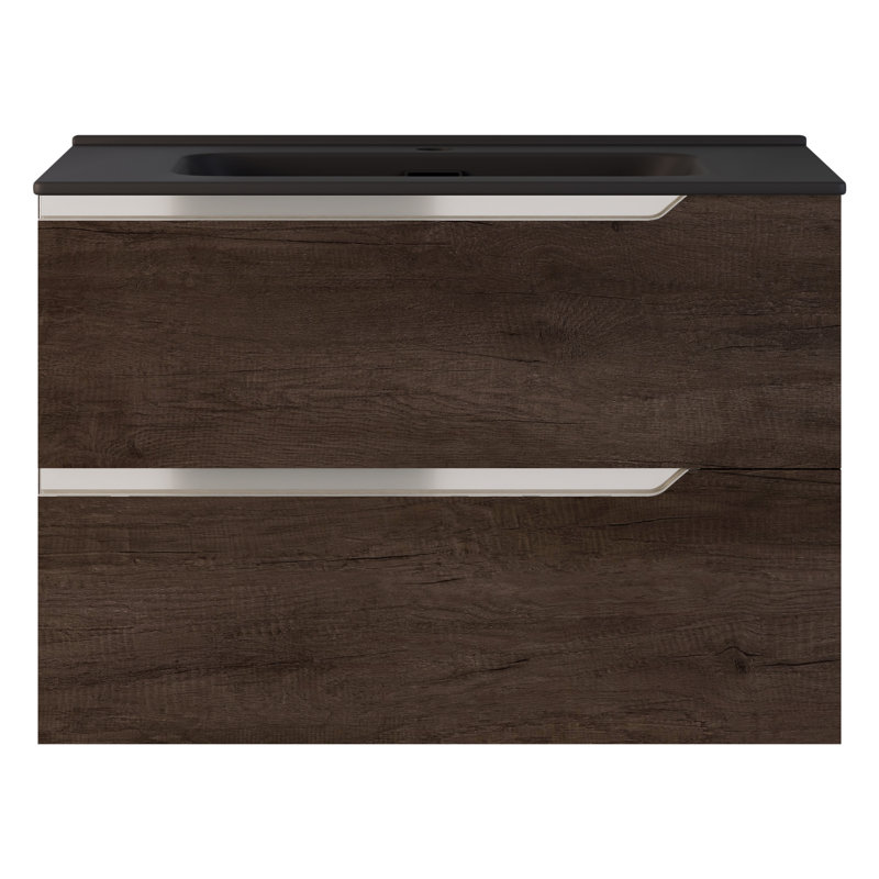Meuble-lavabo simple 32 po Bates, Weathered Oak, 32", Black