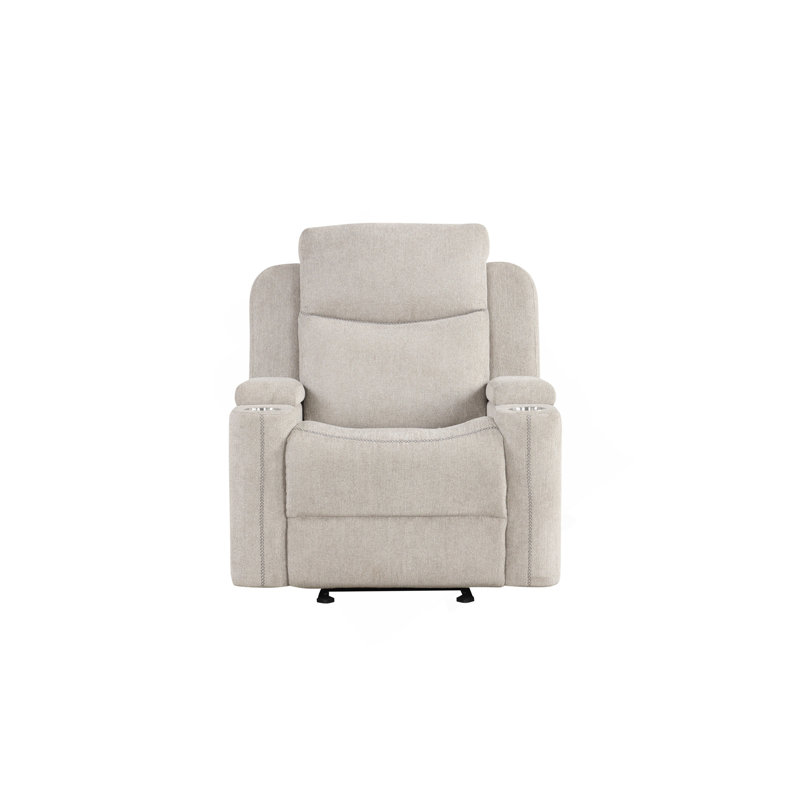 Fauteuil inclinable oscillant en chenille gris clair Galya