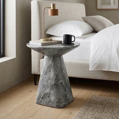 Fulcher Natural Stone 18" W Pedestal End Table