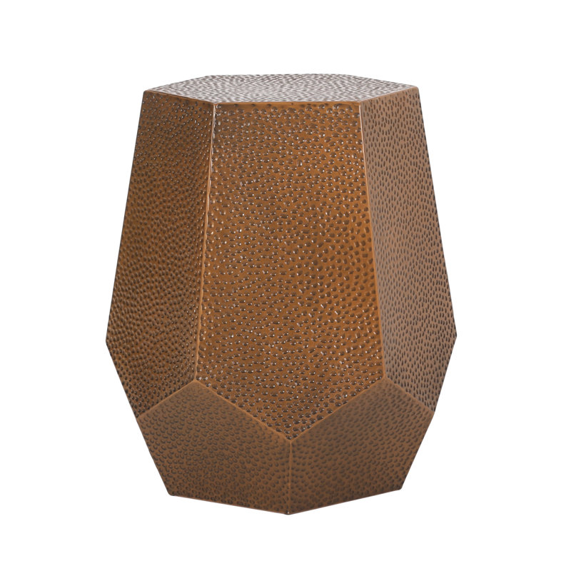 Metal Hammered End Table