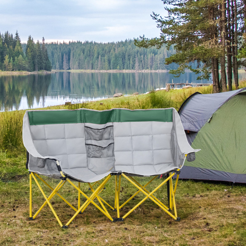 Portable Folding Chair For Lawn, Camping, And Sporting Events, Gray Beach With Foldable Structure Carry Bag Easy Transport