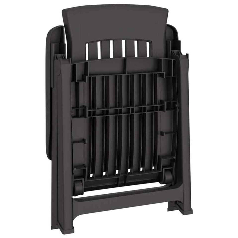 Chadha Plastic Patio Folding Chair Folding Chair, Anthracite