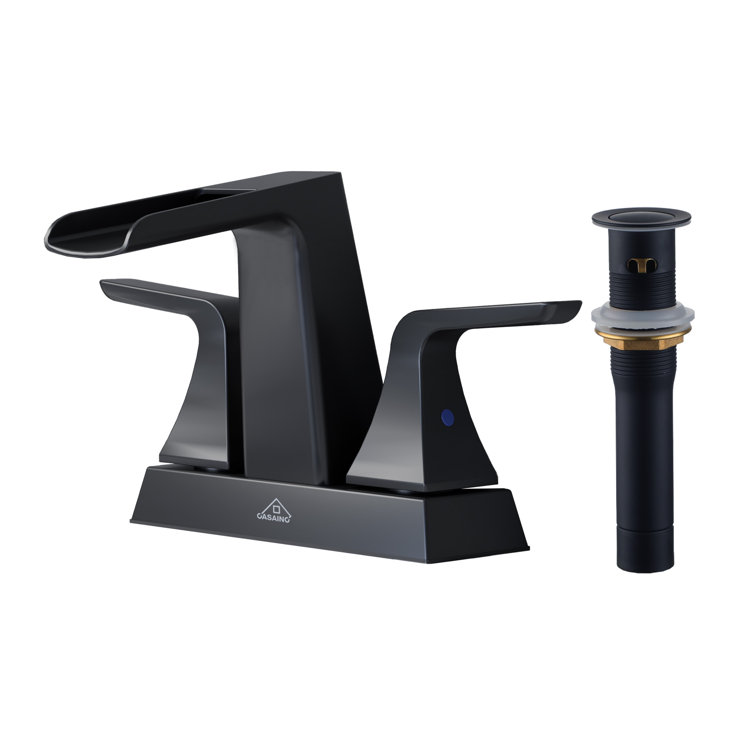 Centerset 2-handle Bathroom Faucet with Drain Assembly