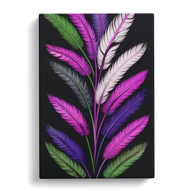 Retro Feathers No.4 - Wrapped Canvas, 60cm H x 40cm W x 3cm D