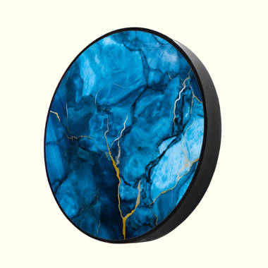 Evil Eye Wall Art LED Art Illuminated Round Display Artwork Blue