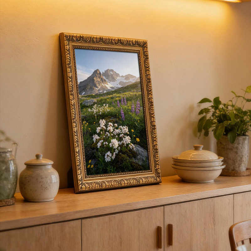 Mountain WildflowersOrnate - cadre mural décoratif doré, L 20 po x l 30 po