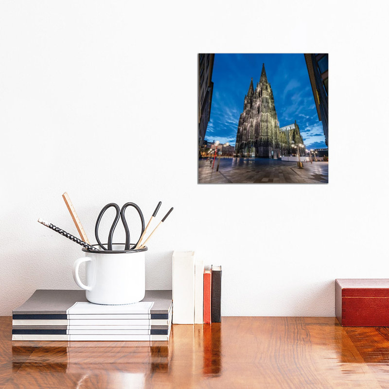 Cologne Cathedral At Night by Jan Becke - Wrapped Canvas Print, 30.48 cm H x 30.48 cm W