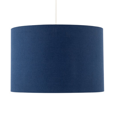 20cm H Fabric Drum Lamp Shade ( No Direct Attachment Method ) in Blue