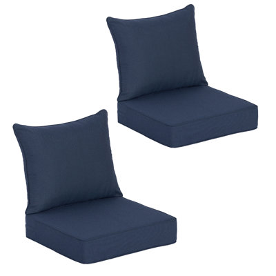 Ensemble de 2 coussins de chaise d'extérieur / intérieur à assise profonde 22 "x 24" (conception résistante à l'eau)