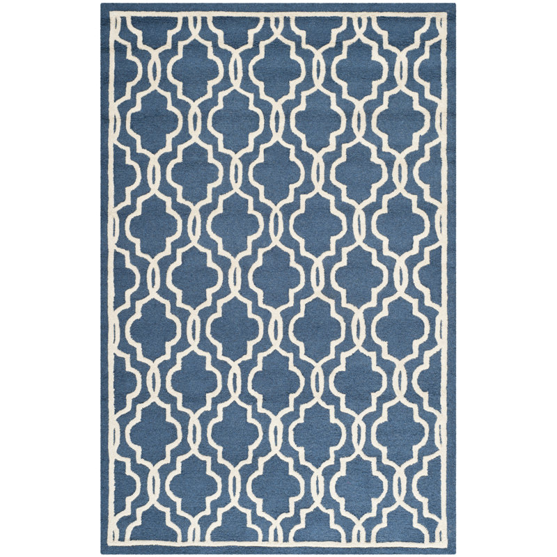 Malaki Geometric Wool Hand Woven Area Rug, Rectangle 152 x 244 cm