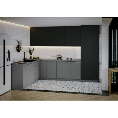 FK-HARMONY 96" H x 126" W x 96" D Medium Density Fiberboard (MDF) Ready-to-Assemble Kitchen Cabinet Set