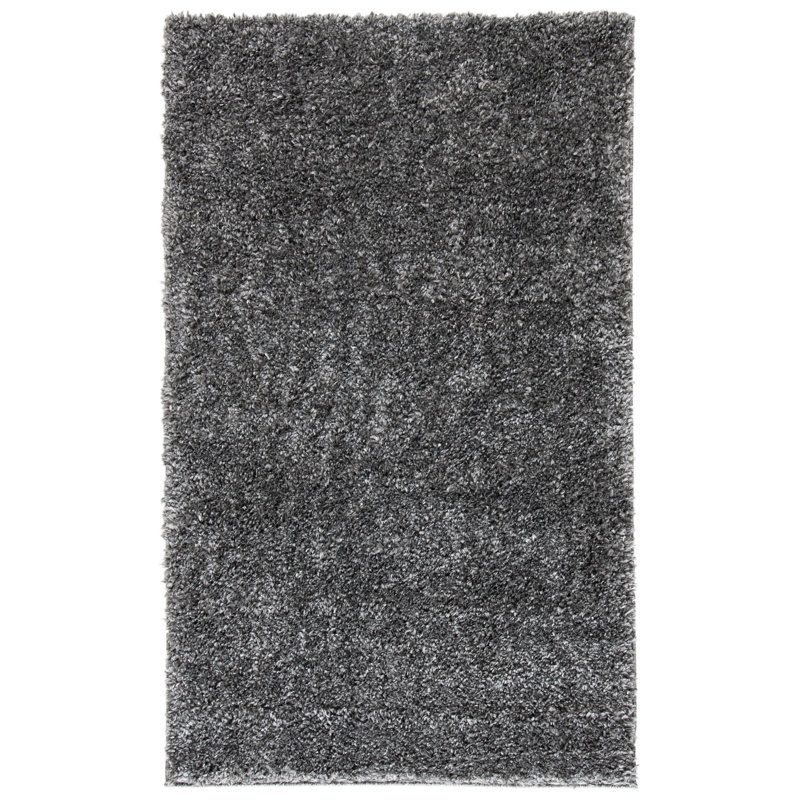 Brittney Performance solid color shag rug, Rectangle 4 pi x 6 pi, Grey