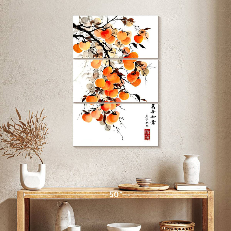 Harimois antique chinois persimmon, H 38 po x l 24 po