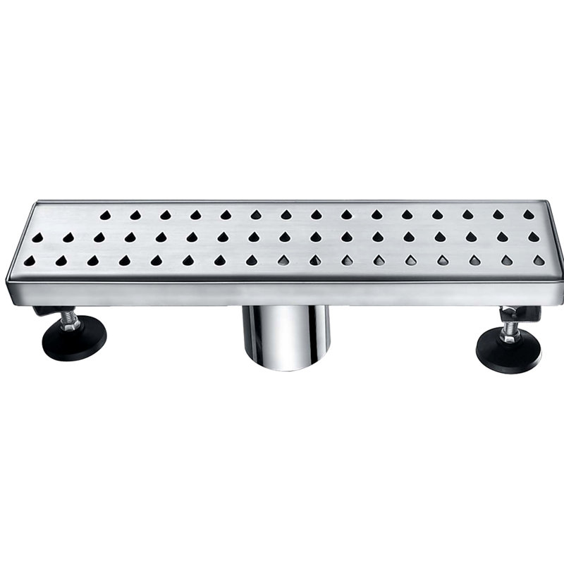 Nile River Series 12 Inch Long Stainless Steel Linear Floor Shower Drain