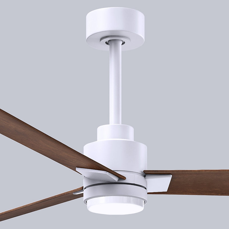 Ventilateur de plafond Alessandra, Noyer, Blanc mat, 72"