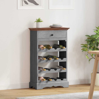 vidaXL Wine Rack Solid Mahogany Wood 21.7"x9.1"x33.5"