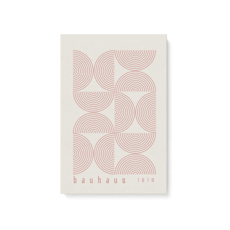 Bauhaus Flow, Beige / Rose, H 30 po x l 20 po, Toile tendue