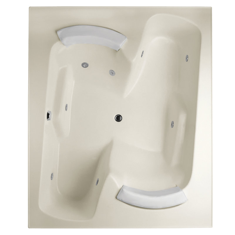 Penthouse 72'' L Bathtub, Matte Black, Biscuit