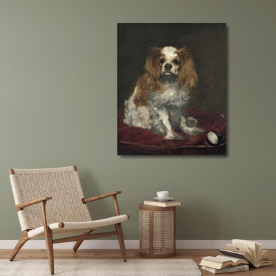 "A King Charles Spaniel" by  Édouard Manet - Gallery Wrap Canvas Wall Art