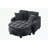 Double sofa chaise longue with irregular armrests and two small throw pillows-119283248