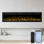 Foyer électrique encastré et mural intelligent avec flamme 3D 13 couleurs, écran tactile et télécommande et contrôle par application et commande vocale, luminosité et température réglables, minuterie, 750 W / 1500 W-2125310415