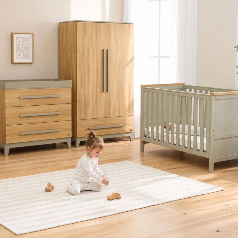 Misha 3pc Room Set - Golden Oak / Mushroom, Golden Oak & Sage