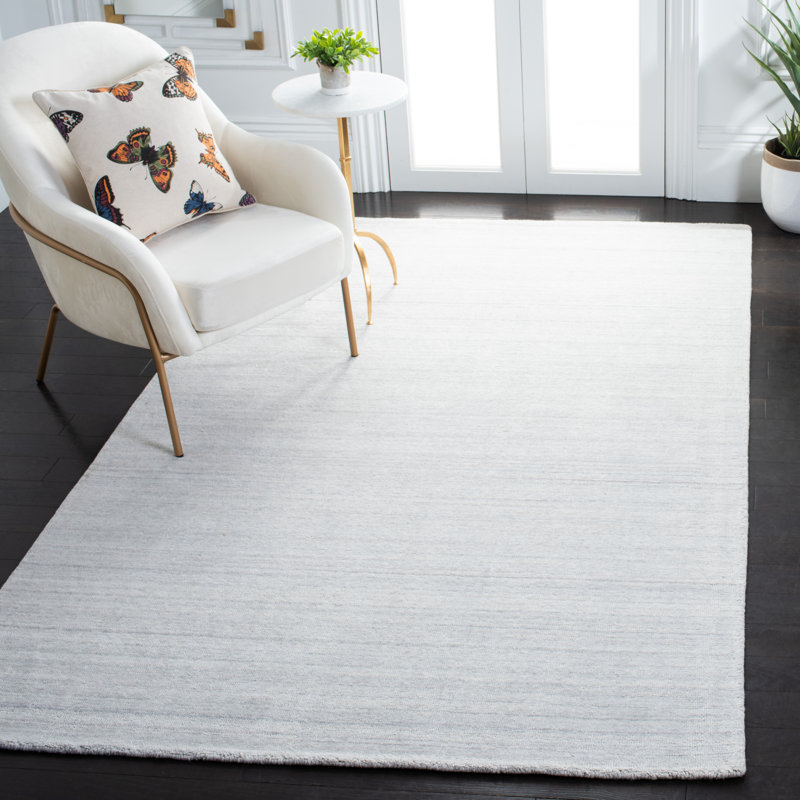 Messier Striped Hand-Woven Flatweave Beige Area Rug, Rectangle 9' x 12'