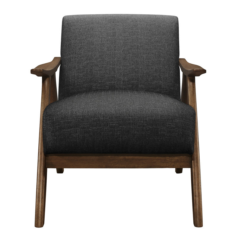 Lyelah Upholstered Armchair, Dark Gray Polyester
