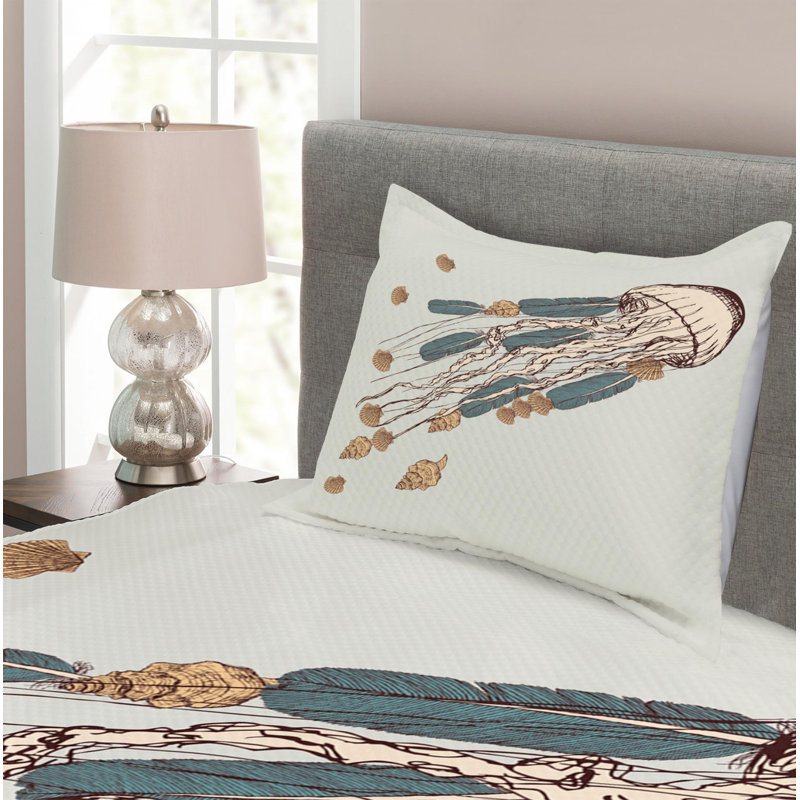 Coastal Polyester Coverlet, Twin Coverlet + 1 Sham