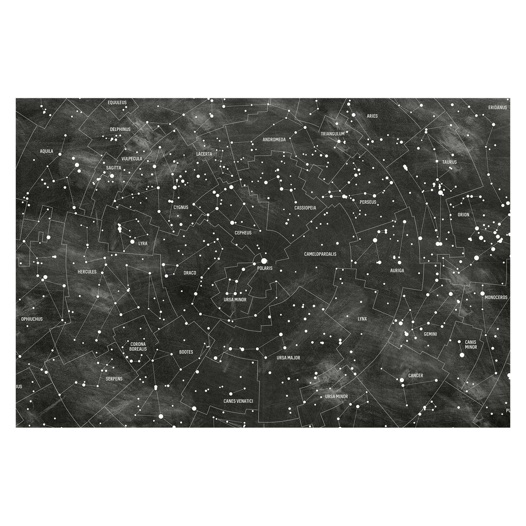 Strukturierte Tapete Star Chart Blackboard Look 3,2 m x 480 cm