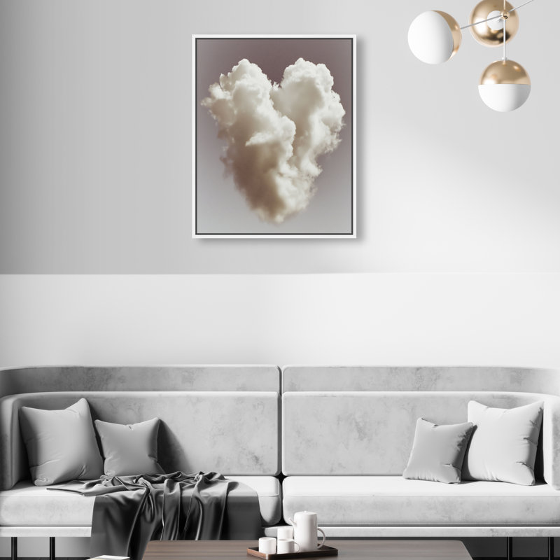 Cloud Love II Graphic Art Canvas, 25"H x 21"W, White Floater Frame