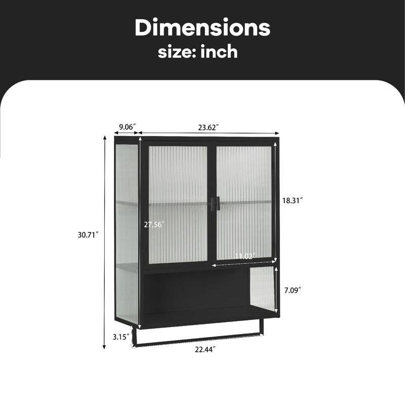 Navisha Bathroom Cabinet, Black