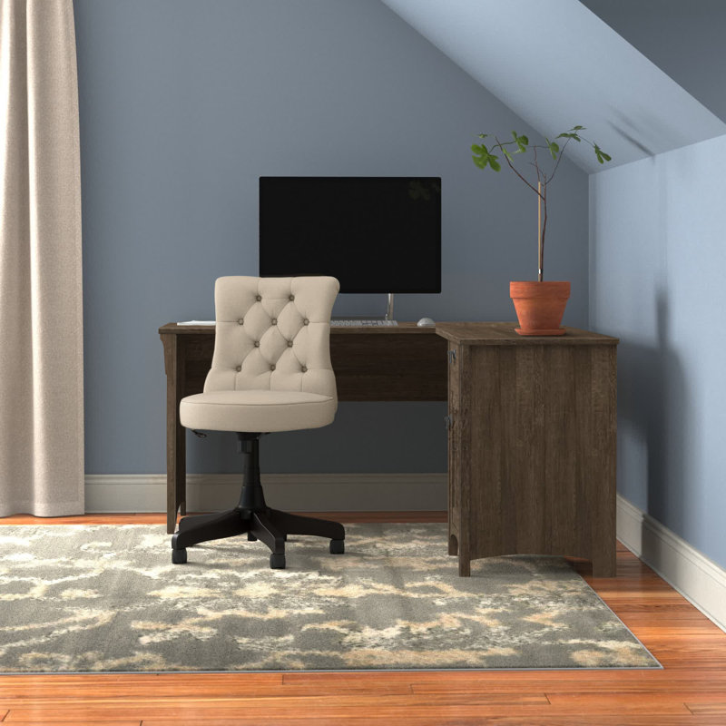 Ozro L-Shaped Executive Desk, Ash Brown