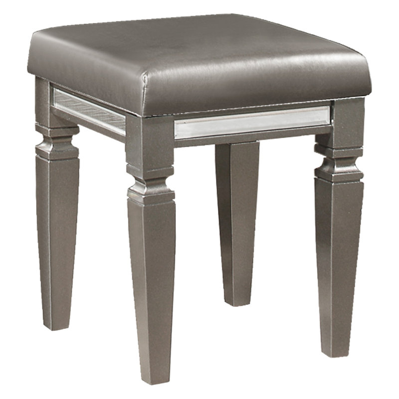 Tabouret de coiffeuse Magnotti, Gris argenté