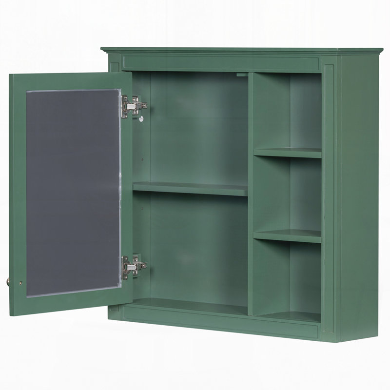 Armoire de rangement murale pour salle de bain, armoire murale moderne avec miroir, Vert