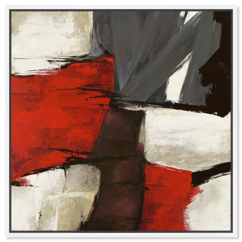 Abstrait Sai - Rubrum - impression sur toile tendue, Toile avec cadre, H 20 po x l 20 po, Blanc