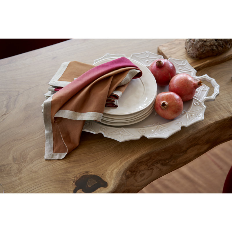 Dip Dye Linen Napkin, Cranberry/Orange
